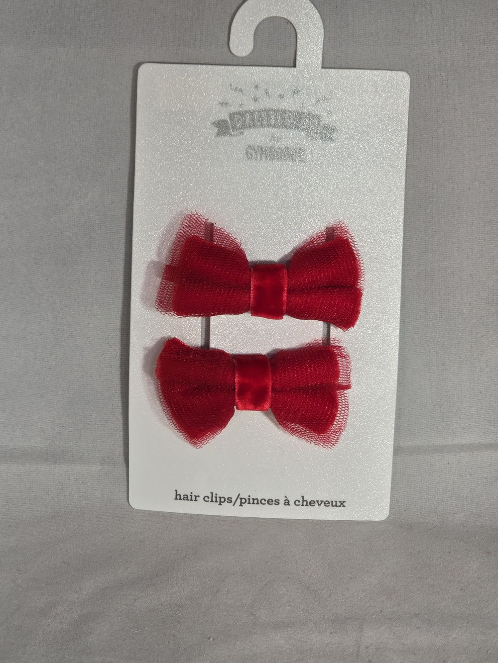 Gymboree Red Tulle Bow Hair Clips - Set of 2